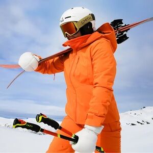 Halfdays Women's Orange Ski & Snow Jacket Small